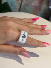 White Acrylic Crystal Cube Ring