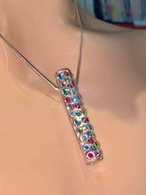 Multicolour Crystal Lucite Necklace With Chain