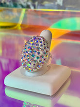Glam Queen Lucite Ring Aurora Borealis