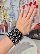 Oversized Crystal Cuff Black