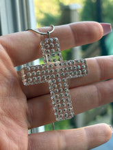 Geometric Acrylic Cross Necklace With Crystal Rhinestones