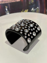 Oversized Crystal Cuff Black