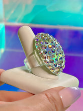 Glam Queen Lucite Ring Aurora Borealis