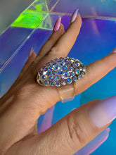 Glam Queen Lucite Ring Aurora Borealis