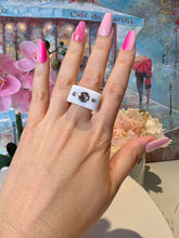 White Acrylic Crystal Cube Ring