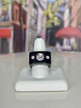 Black Acrylic Crystal Cube Ring