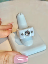 White Acrylic Crystal Cube Ring