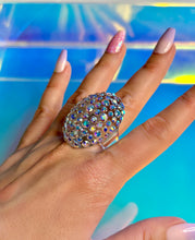 Glam Queen Lucite Ring Aurora Borealis