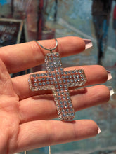Geometric Acrylic Cross Necklace With Crystal Rhinestones