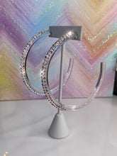 Oversized Acrylic Hoop Earrings With Crystal Elements