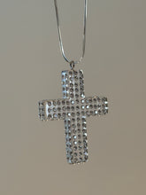 Geometric Acrylic Cross Necklace With Crystal Rhinestones