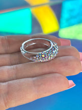 Aurora Borealis Crystal Clear Acrylic Ring