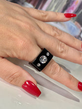 Black Acrylic Crystal Cube Ring