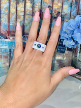 White Acrylic Cube Ring With Aurora Borealis Crystals
