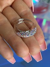 Aurora Borealis Crystal Clear Acrylic Ring