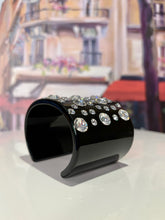 Oversized Crystal Cuff Black