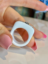 White Acrylic Crystal Cube Ring