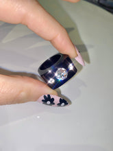 Black Acrylic Crystal Cube Ring