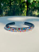 Multi Colored Acrylic Cuff Bracelet In Black