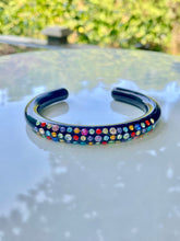 Multi Colored Acrylic Cuff Bracelet In Black