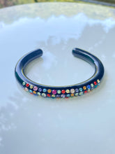 Multi Colored Acrylic Cuff Bracelet In Black