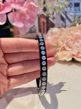 Black Acrylic Bangle With Crystals