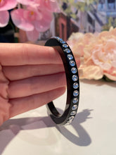 Black Acrylic Bangle With Crystals