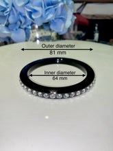 Black Acrylic Bangle With Crystals