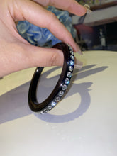 Black Acrylic Bangle With Crystals