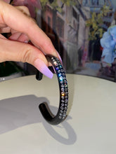 Black Acrylic Cuff With Crystal Stones