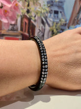 Black Acrylic Cuff With Crystal Stones