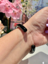 Black Acrylic Cuff With Crystal Stones