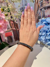 Black Acrylic Cuff With Crystal Stones