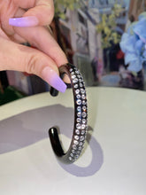 Black Acrylic Cuff With Crystal Stones