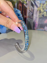 Acrylic Cuff Bracelet With Blue Crystal Elements