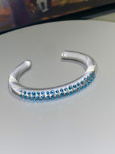 Acrylic Cuff Bracelet With Blue Crystal Elements