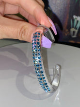 Acrylic Cuff Bracelet With Blue Crystal Elements