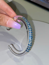 Acrylic Cuff Bracelet With Blue Crystal Elements