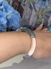 Acrylic Cuff Bracelet With Blue Crystal Elements
