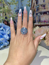 Blue Crystal Lucite Ring In Clear