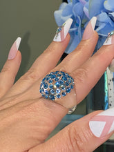 Blue Crystal Lucite Ring In Clear