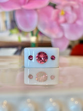 White Acrylic Cube Ring With Pink Crystals