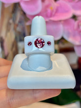 White Acrylic Cube Ring With Pink Crystals