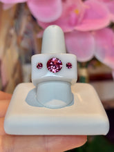 White Acrylic Cube Ring With Pink Crystals