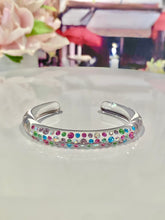 Acrylic Cuff Bracelet With Mixed Crystal Stones