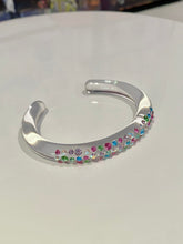 Acrylic Cuff Bracelet With Mixed Crystal Stones