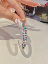 Acrylic Cuff Bracelet With Mixed Crystal Stones