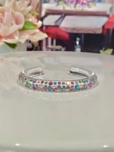 Acrylic Cuff Bracelet With Mixed Crystal Stones