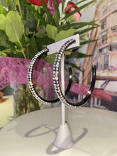 Oversized Black Acrylic Crystal Hoop Earrings