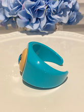 Blue Resin Gemstone Cuff Bracelet